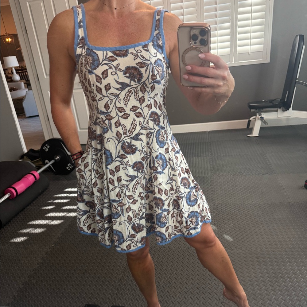 Rachel Zoe Blue and Cream Floral Dress, Never worn!